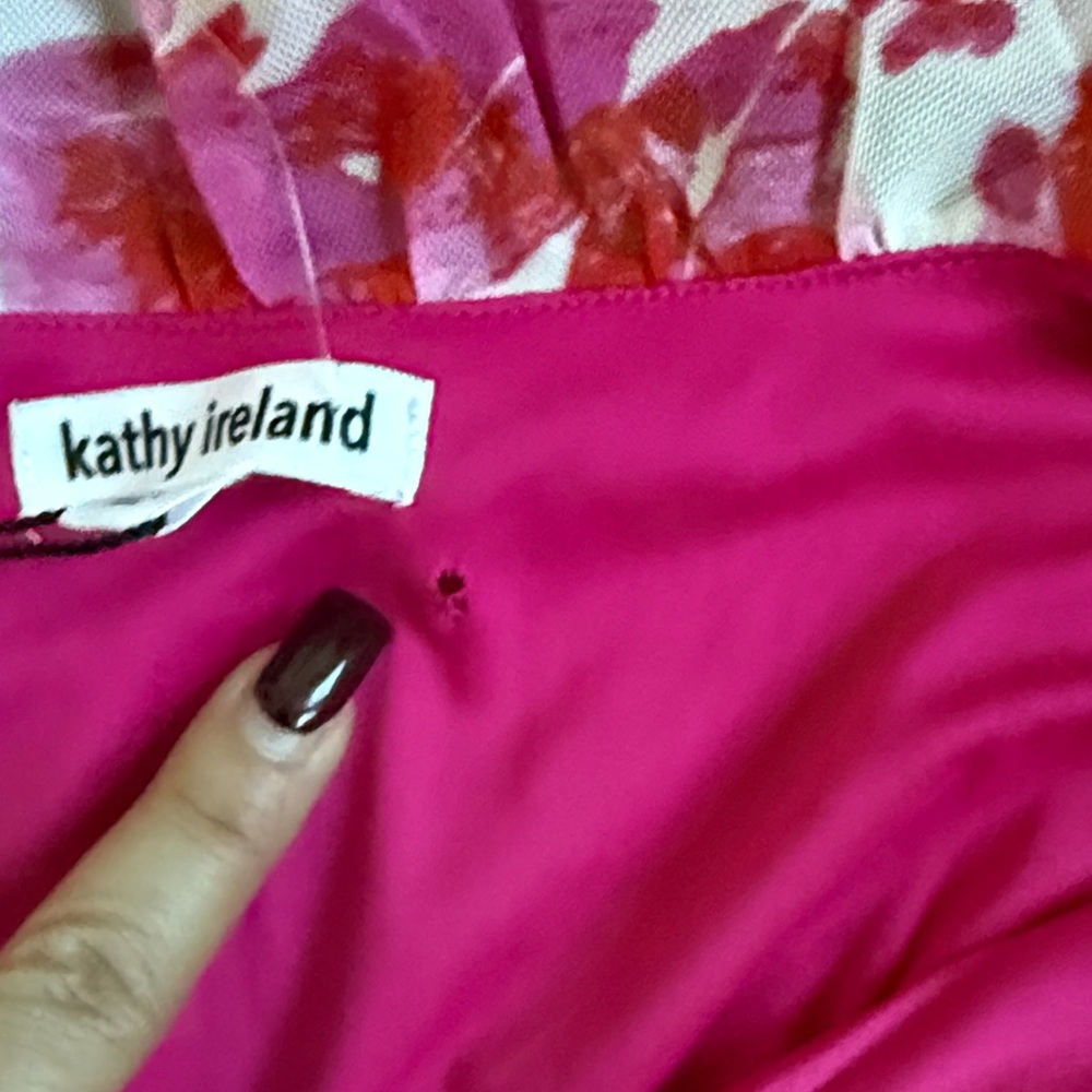 Kathy Ireland Vibrant Pink Floral Midi Dress - Picture 8 of 10